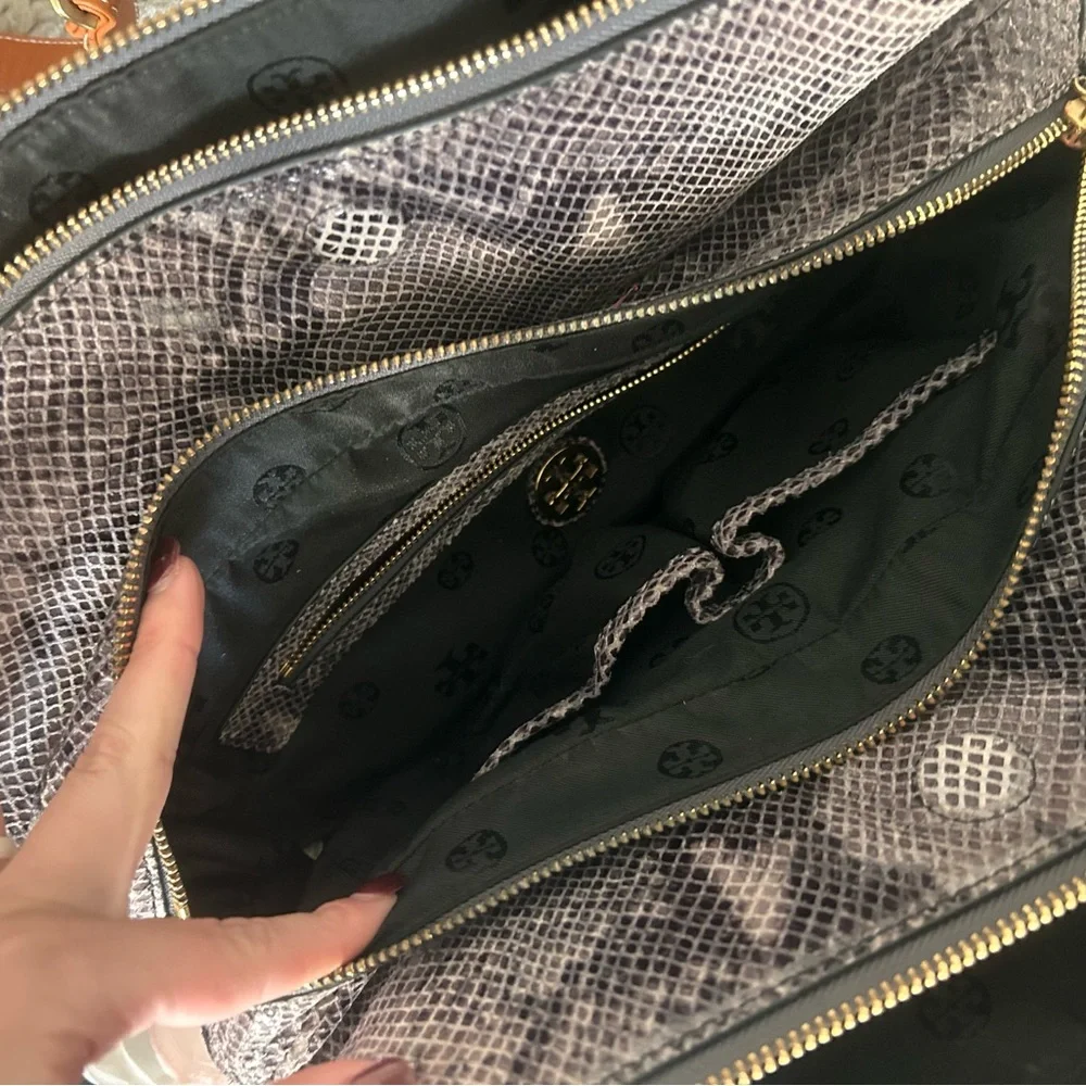 Tory Burch Brown Snakeskin Satchel - Picture 4 of 9